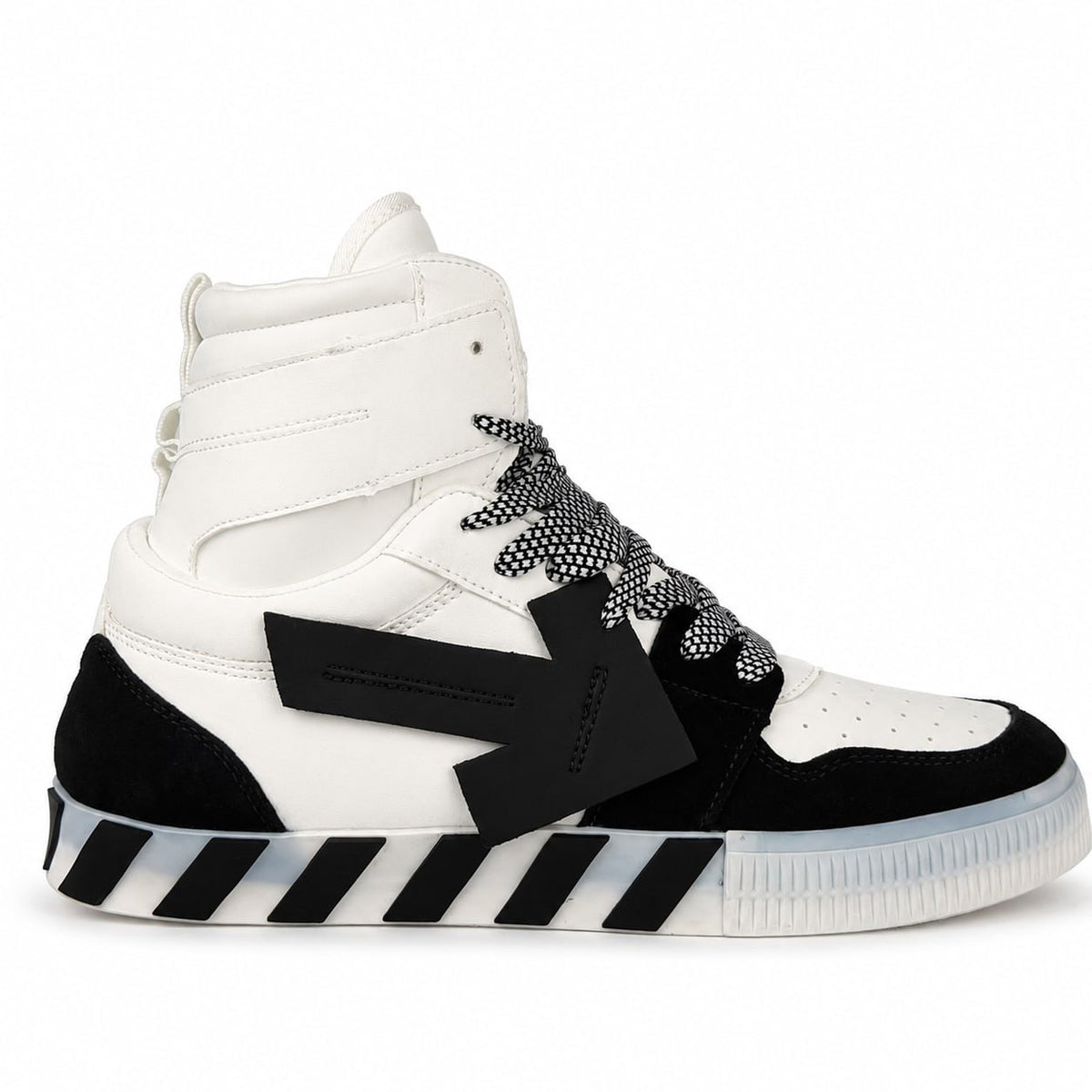Off-White Vulcanized High-Top Sneakers – White & Black