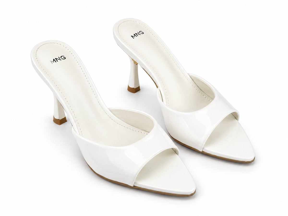 MNG Glossy Heeled Mules 1