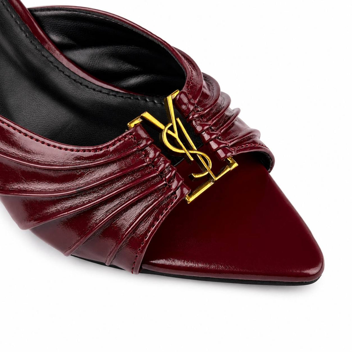Saint Laurent YSL-Style Patent Mule Heels 6