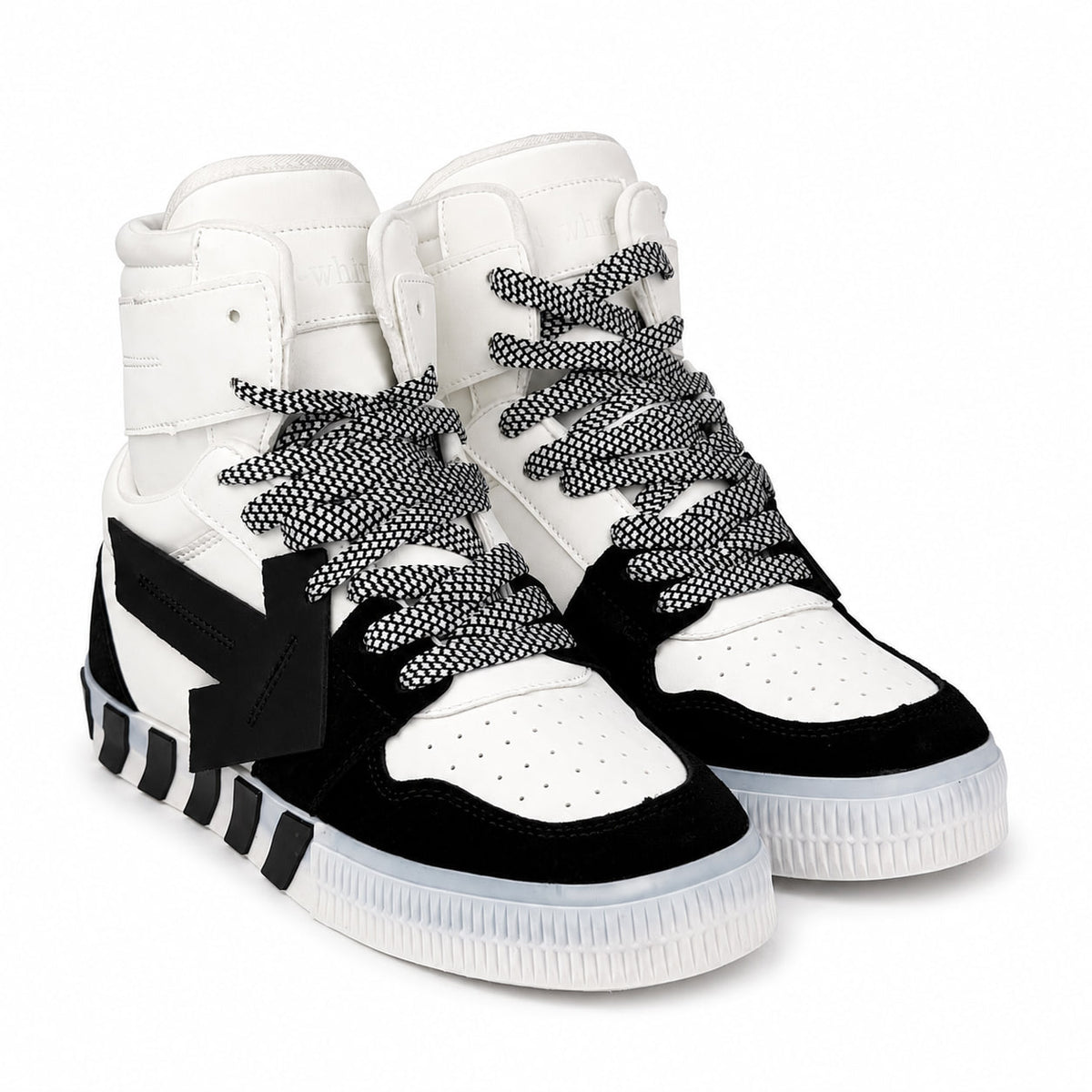 Off-White Vulcanized High-Top Sneakers – White & Black