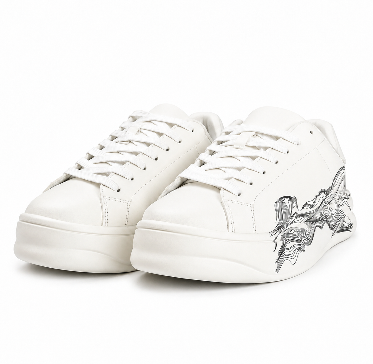 ZARA Contrast Line Art Sneakers