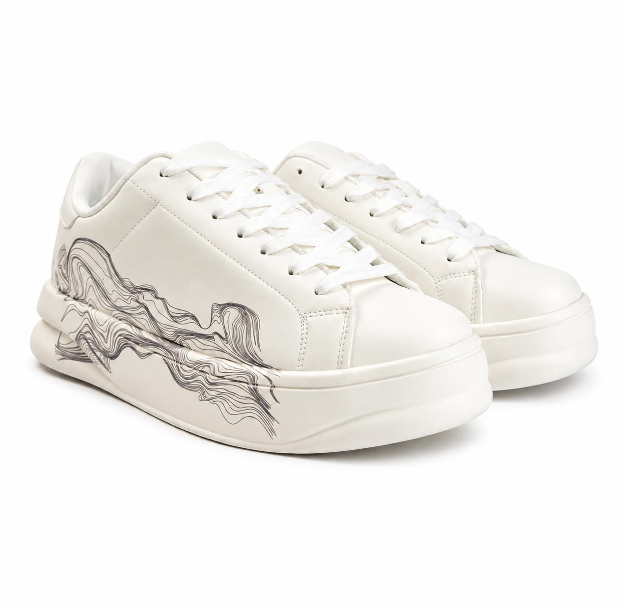 ZARA Contrast Line Art Sneakers
