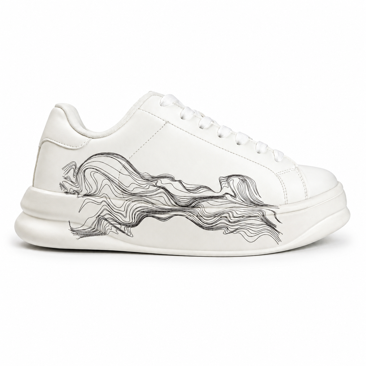 ZARA Contrast Line Art Sneakers