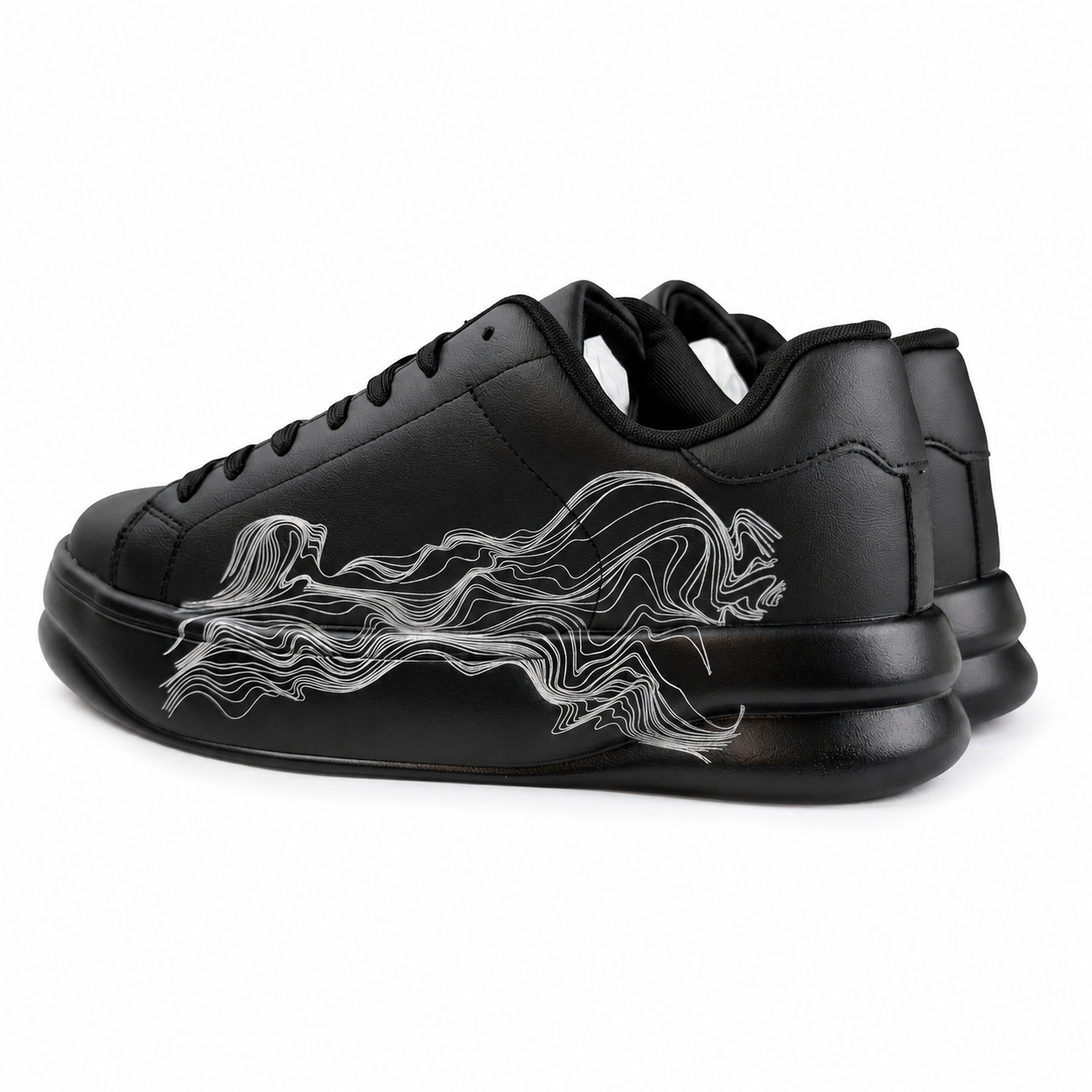ZARA Contrast Line Art Sneakers